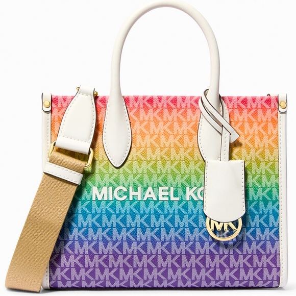 Michael Kors Mirella Small Rainbow Signature Logo Crossbody Bag Rainbow 🌈 - Picture 1 of 11